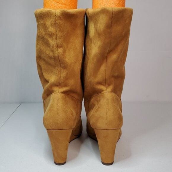 Athena Alexander Tan Slouch Faux Suede Hidden Wedge Fashion Boots 11 - Picture 3 of 10